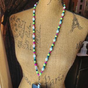 Colorful Beaded Lanyard Necklace